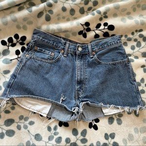Vintage Levis 550 Cutoff Denim Blue Jean Shorts size 32